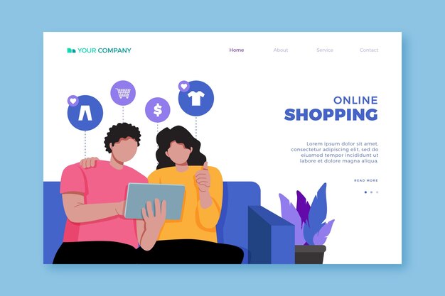 Compras en línea: página de destino