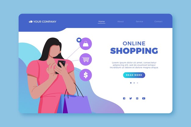 Compras en línea: página de destino