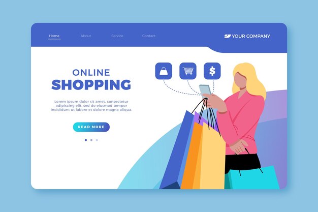 Compras en línea: página de destino
