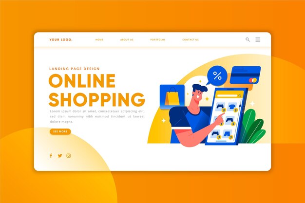 Compras en línea: página de destino