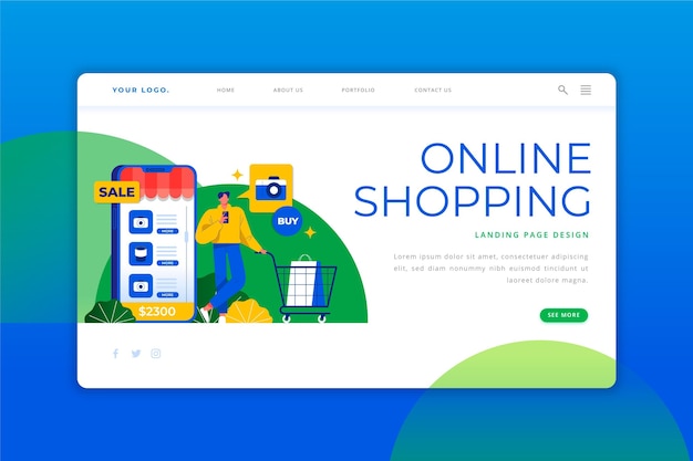 Compras en línea: página de destino