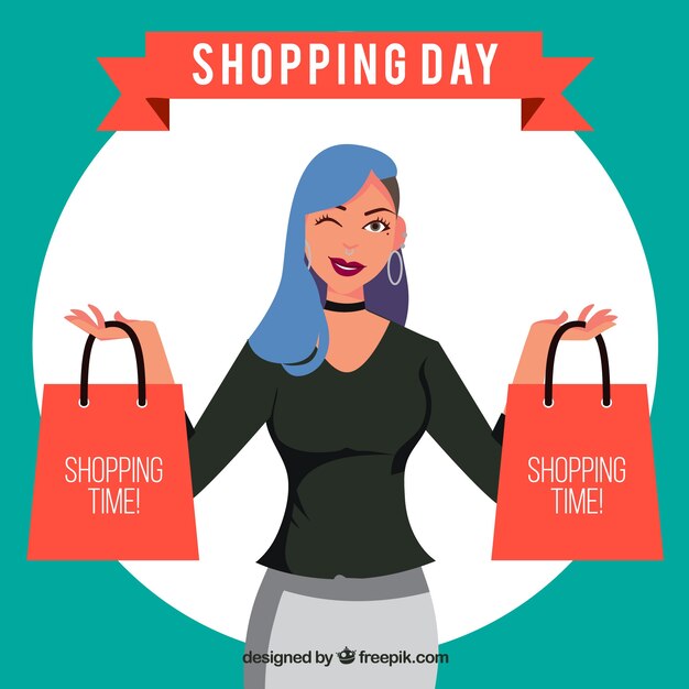 Compras mujer día personaje