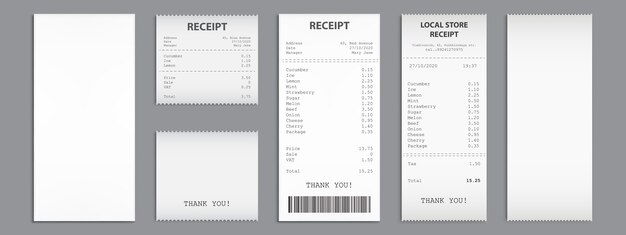Compre recibos, cheques en efectivo en papel con código de barras.