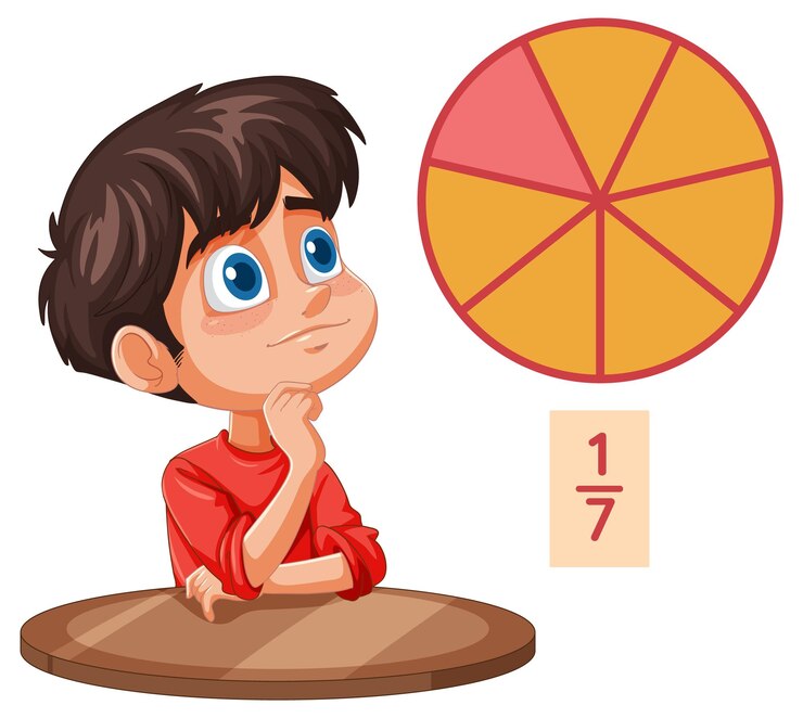 Vector gratuito comprender las fracciones con ayudas visuales