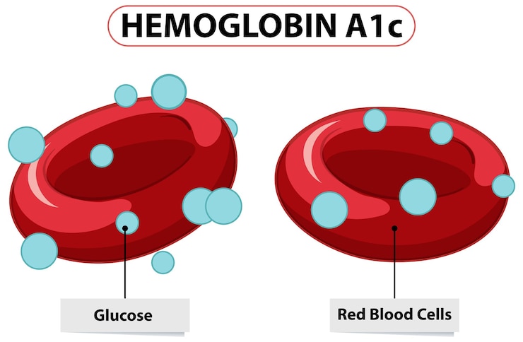 Vector gratuito comprender la hemoglobina a1c y la glucosa en la sangre