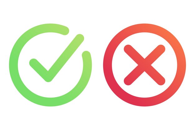 Comprobar el conjunto de gradientes de la marca de cruz