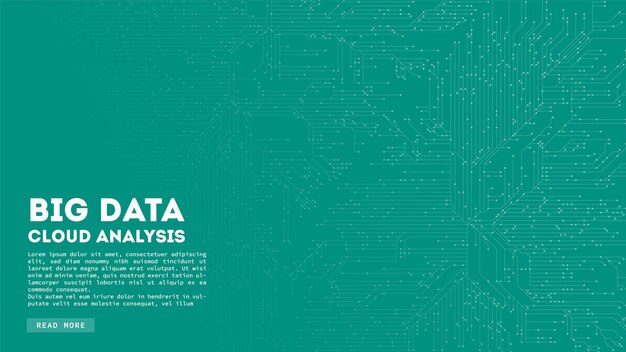 Computación en la nube de Big Data. Visualización de blockchain. Patrón abstracto de la placa de cirquit.