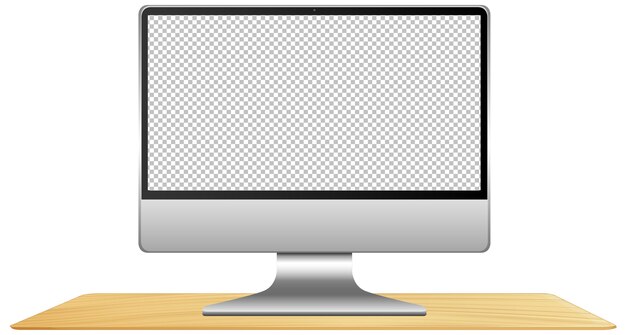 Computadora aislada con pantalla en blanco