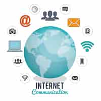 Vector gratuito comunicación por internet