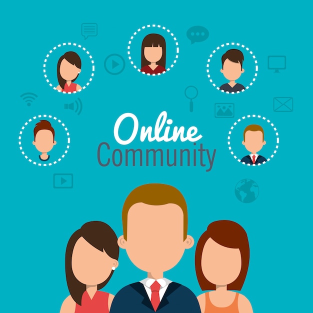 Vector gratuito comunidad online