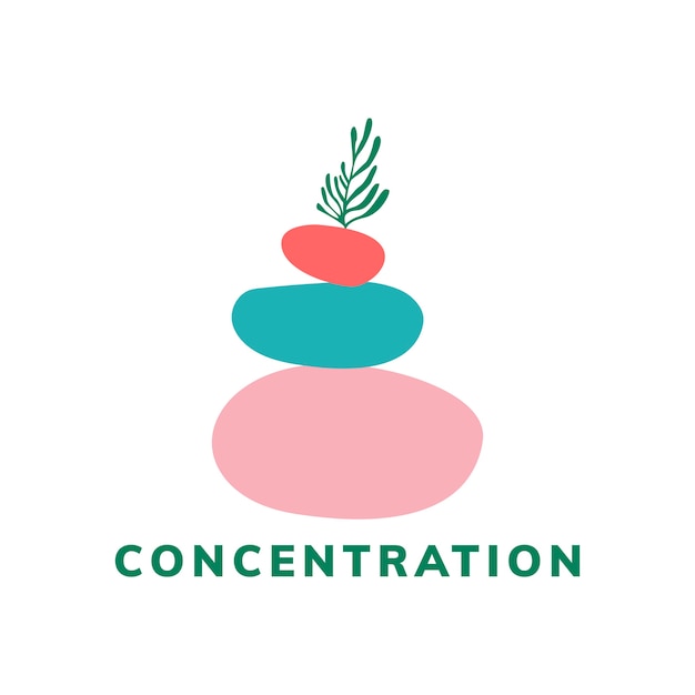 Concentración y meditación icono vectorial