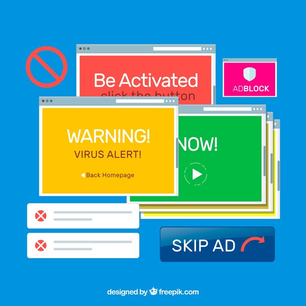 Concept moderno de ad block con diseño plano