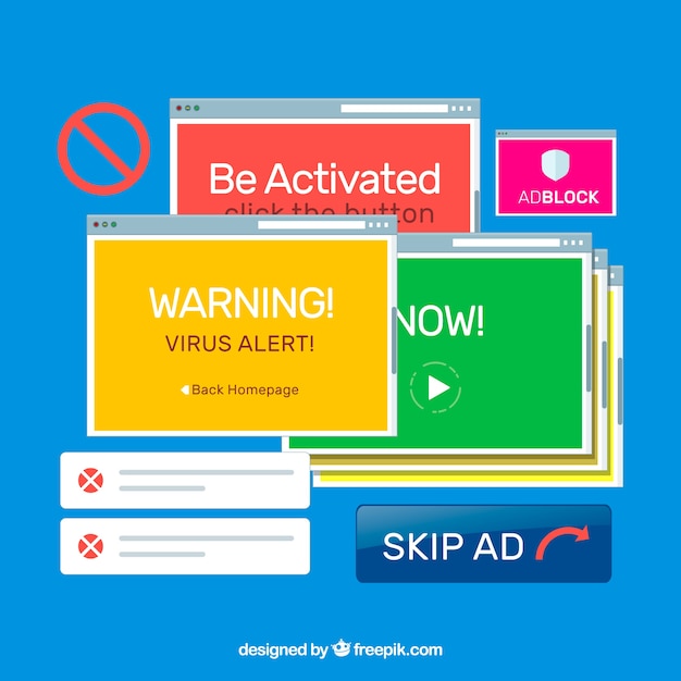 Concept moderno de ad block con diseño plano