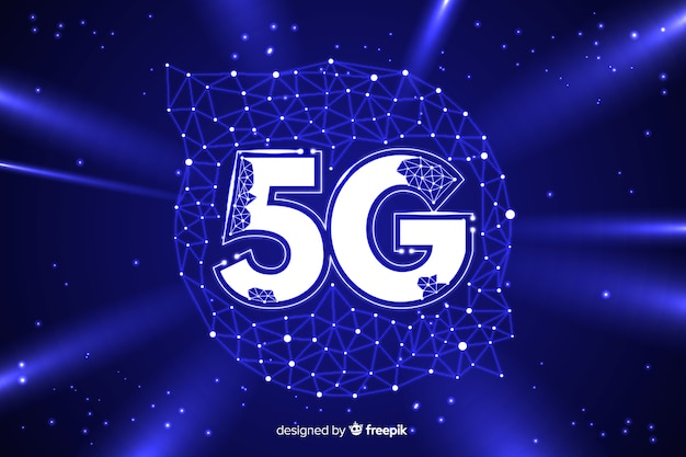 Concepto 5g fondo brillante