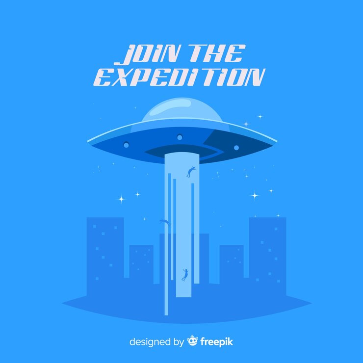 Vector gratuito concepto de abducción de ovni con diseño plano