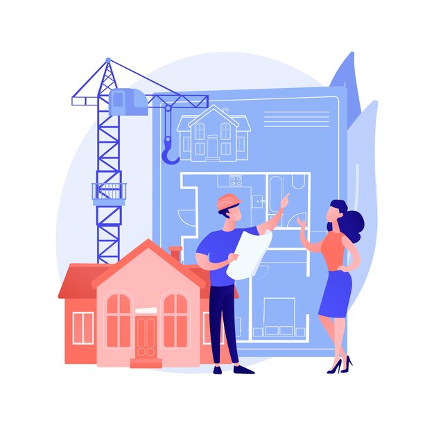 Concepto abstracto de desarrollo inmobiliario