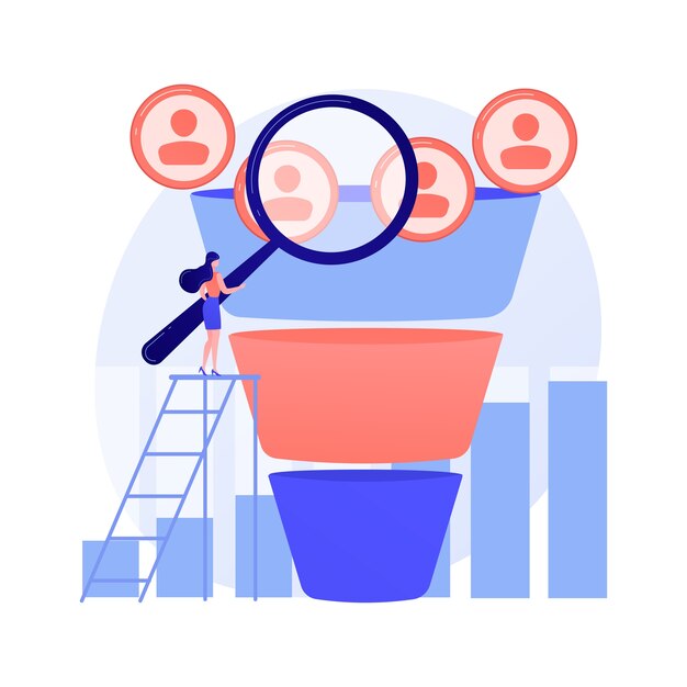Concepto abstracto de embudo de marketing