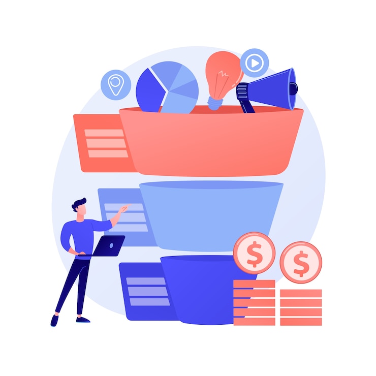 Vector gratuito concepto abstracto de gestión de canalización de ventas