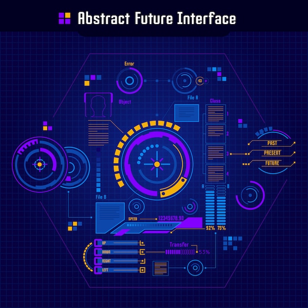 Vector gratuito concepto abstracto de interfaz futura