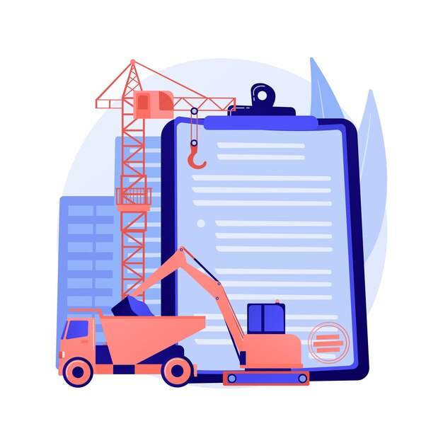 Concepto abstracto de licencia de la industria de la construcción