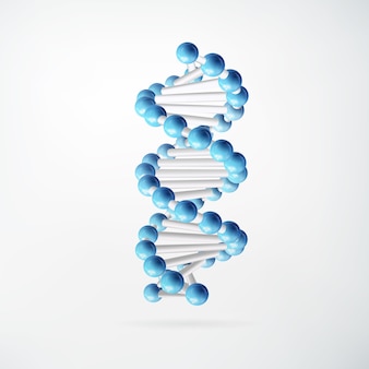 Concepto abstracto molecular científico con átomos conectados azules en estilo realista en blanco aislado
