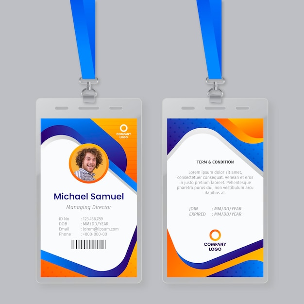 Concepto abstracto de plantilla de tarjetas de identificación