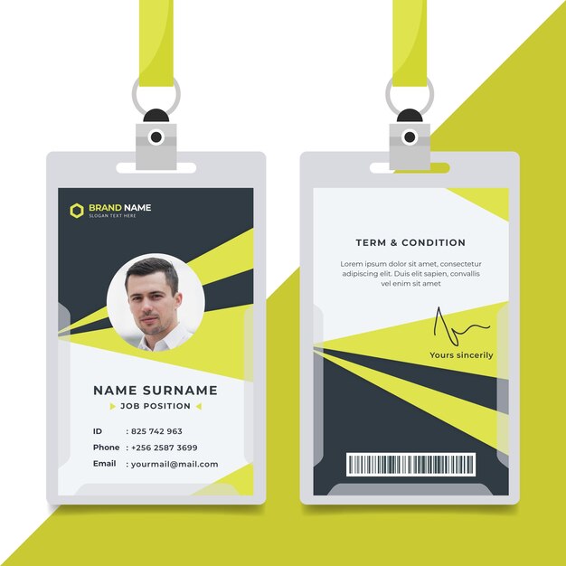 Concepto abstracto de plantilla de tarjetas de identificación