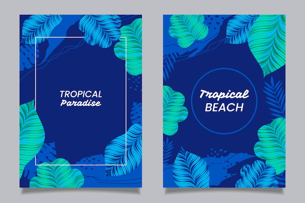 Concepto abstracto de tarjetas tropicales