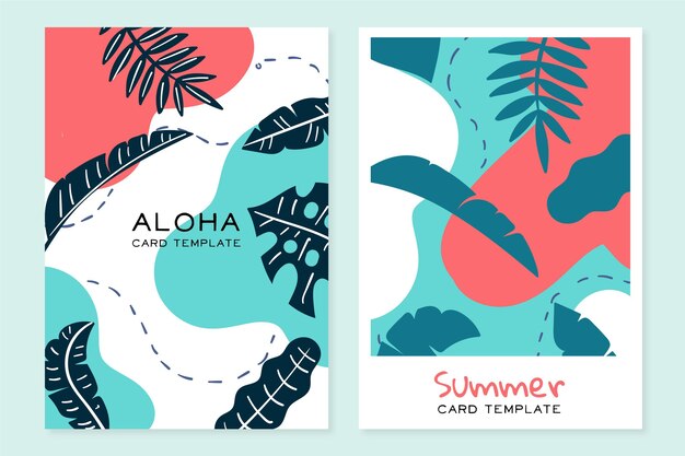 Concepto abstracto de tarjetas tropicales