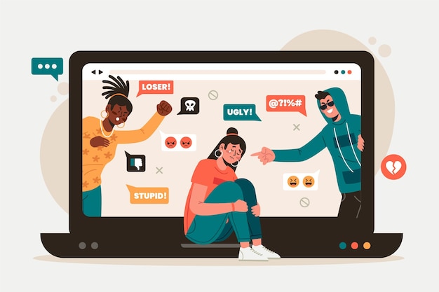 Vector gratuito concepto de acoso cibernético