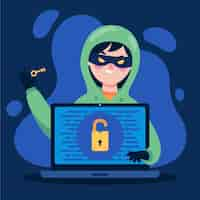 Vector gratuito concepto de actividad hacker