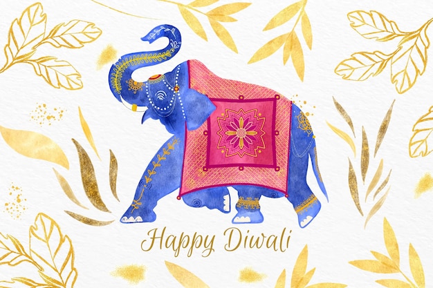 Vector gratuito concepto de acuarela diwali