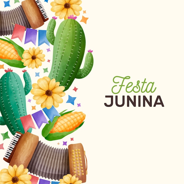 Concepto de acuarela festa junina