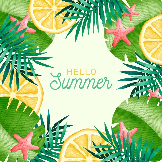 Concepto de acuarela hola verano