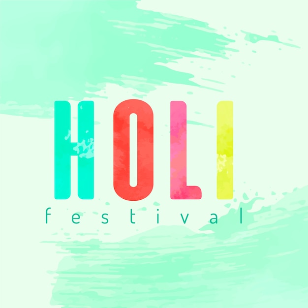 Vector gratuito concepto de acuarela con tema festival holi