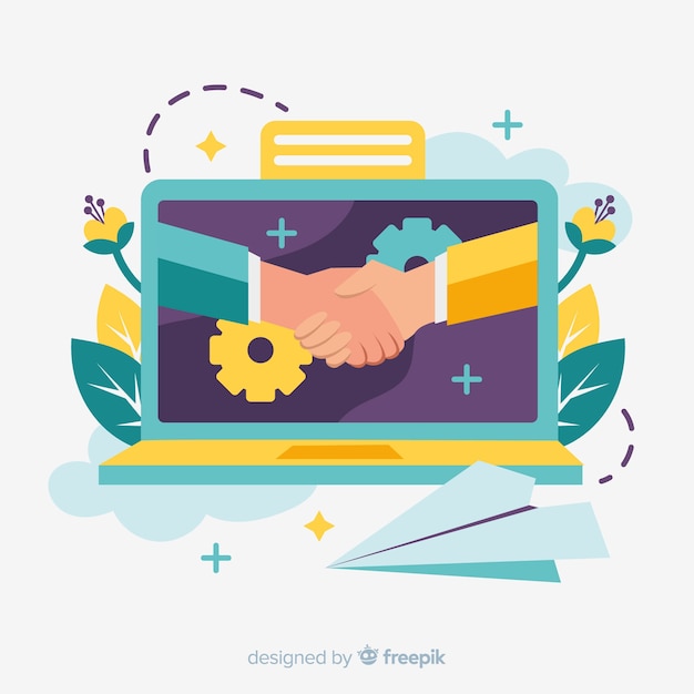 Concepto de acuerdo de negocios en diseño plano