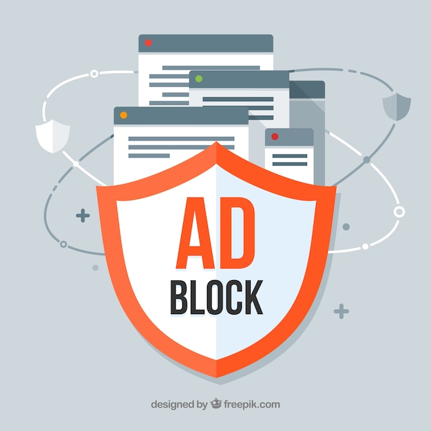 Concepto de ad block con diseño plano