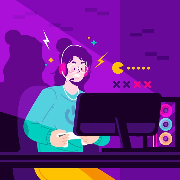 Concepto de adicción a los juegos en línea