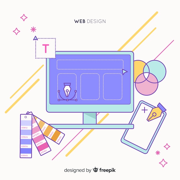 Vector gratuito concepto adorable de diseño web dibujado a mano