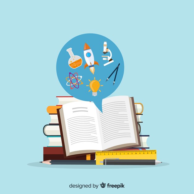 Concepto adorable de educación con diseño plano