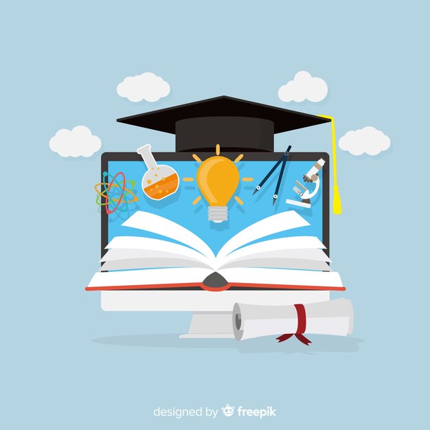 Concepto adorable de educación con diseño plano