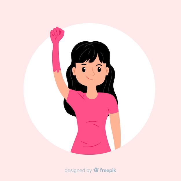 Concepto adorable de feminismo con diseño plano