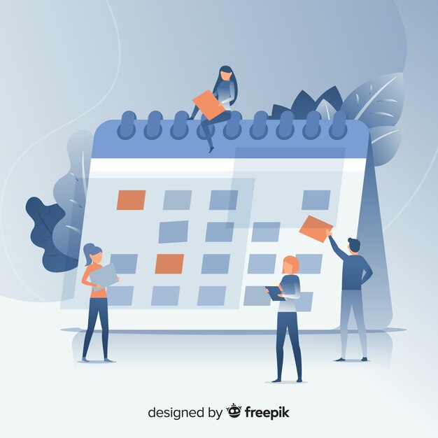 Concepto adorable de organización de horario dibujado a mano