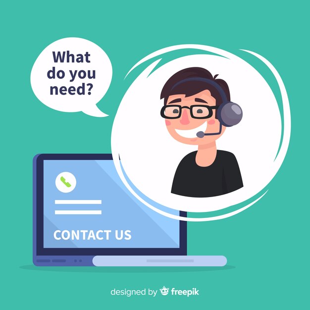 Concepto de agente de call center