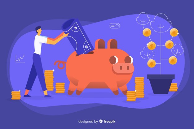 Concepto de ahorrar dinero