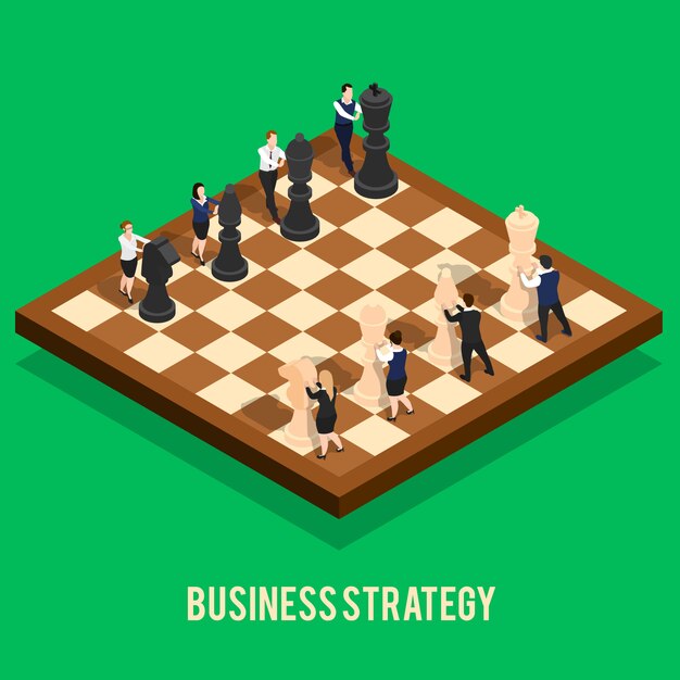 Concepto de ajedrez de estrategia de negocios