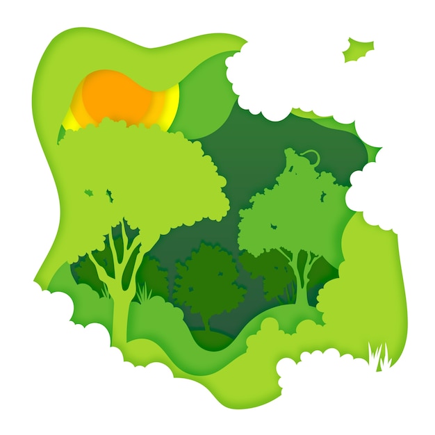 Concepto ambiental forestal en papel