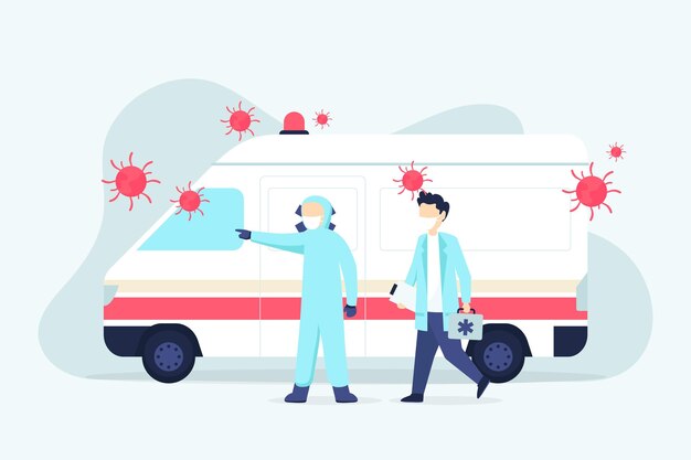 Concepto de ambulancia de emergencia
