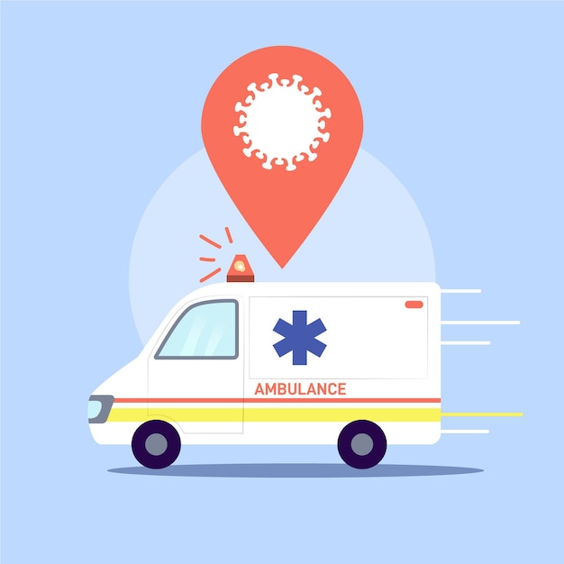 Vector gratuito concepto de ambulancia de emergencia