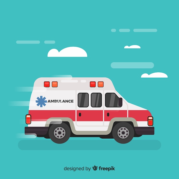 Vector gratuito concepto de ambulancia en estilo flat